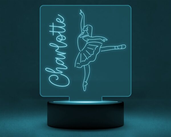 Ballerina Personalised Night Light | Kids Room Custom Name Lights | Acrylic | Nursery Decor | Gift for Kids | & Birthday