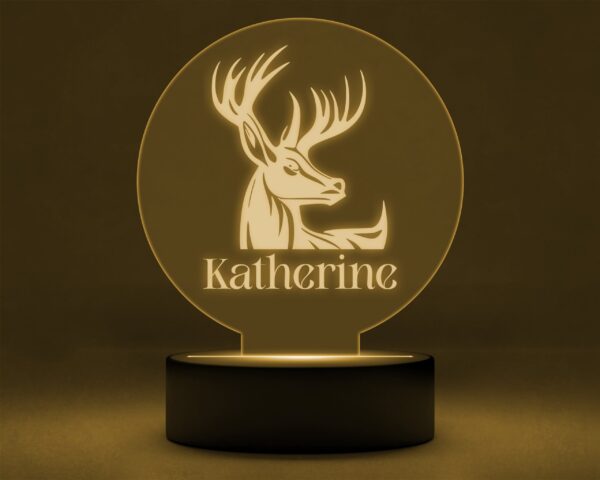 Animal | Deer Personalised Night Light | Kids Room Custom Name Lights | Acrylic | Nursery Decor | Gift for Kids | & Birthday