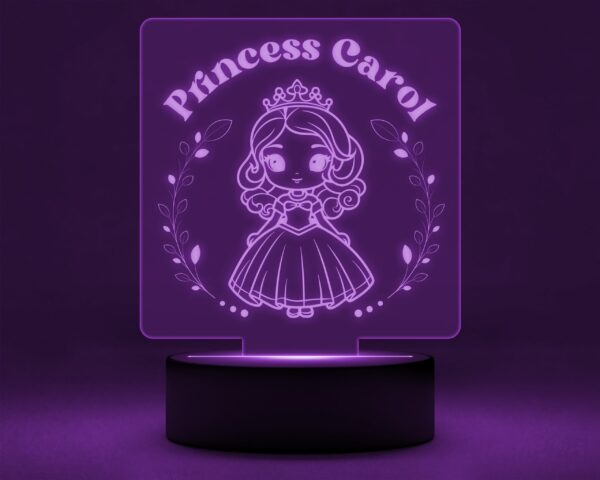 Princess Personalised Night Light | Kids Room Custom Name Lights | Acrylic | Nursery Decor | Gift for Kids | & Birthday