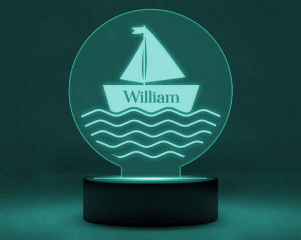 Boat | Yacht Personalised Night Light | Kids Room Custom Name Lights | Acrylic | Nursery Decor | Gift for Kids | & Birthday