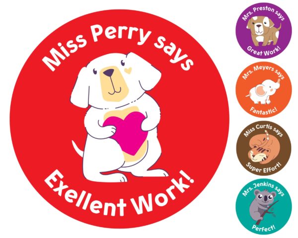 BEST SELLING Personalised Teacher Stickers | Personalised Teacher Merit Stickers | Reward Stickers | Pun Stickers Stickers on a Roll